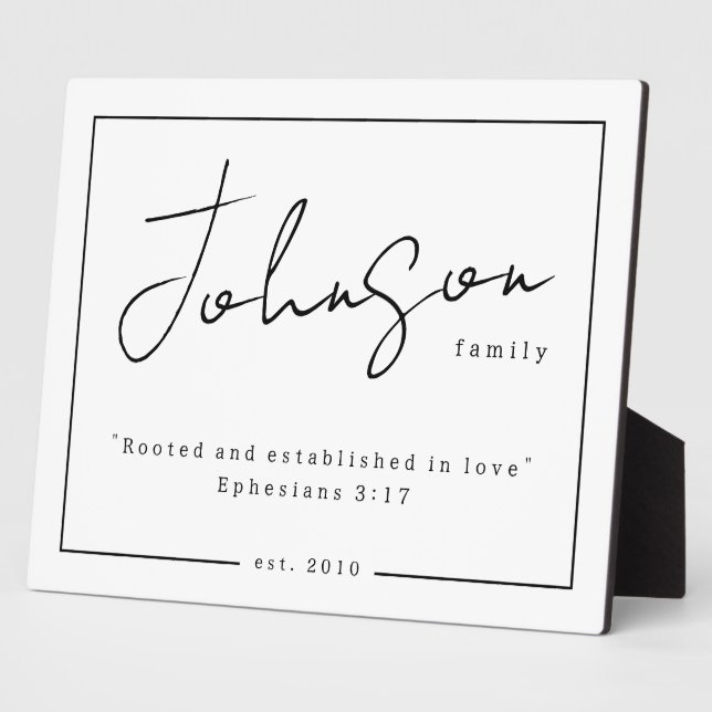 Wurzeln und etabliert in Liebe Ephesians 3:17 Zeic Fotoplatte (Seite)