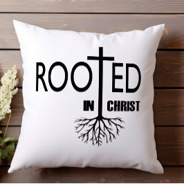 Wurzelt in Christus Elegante Kreuz Schwarz-weißen Kissen