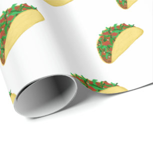 Würzig! Leckeres Taco-Muster auf Weiß Geschenkpapier