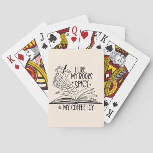 Würzige Bücher und eisiger Kaffee Spielkarten