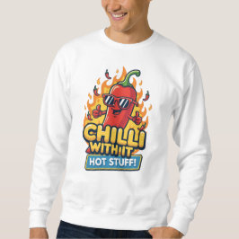 Würzige Pfeffer-Tee – Cartoon-Design „Mit Chili“ Sweatshirt