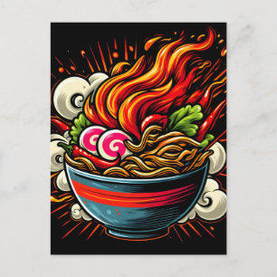 Würzige Ramen japanische Nudel-Straßenkunst Feiertagspostkarte