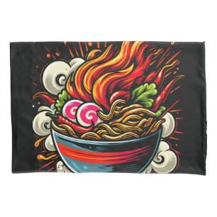 Würzige Ramen Japanische Nudel-Straßenkunst Kissenbezug