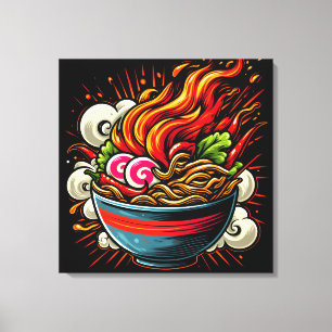 Würzige Ramen japanische Nudel-Straßenkunst Leinwanddruck