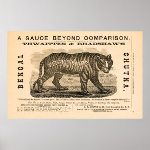 Würzige Soßeanzeige der Antike 1869 Poster