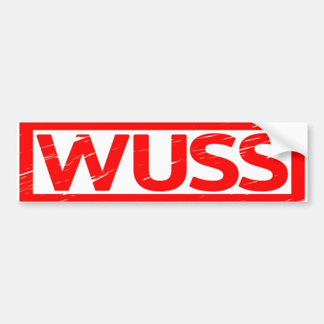 Wuss Briefmarke Autoaufkleber (Vorne)