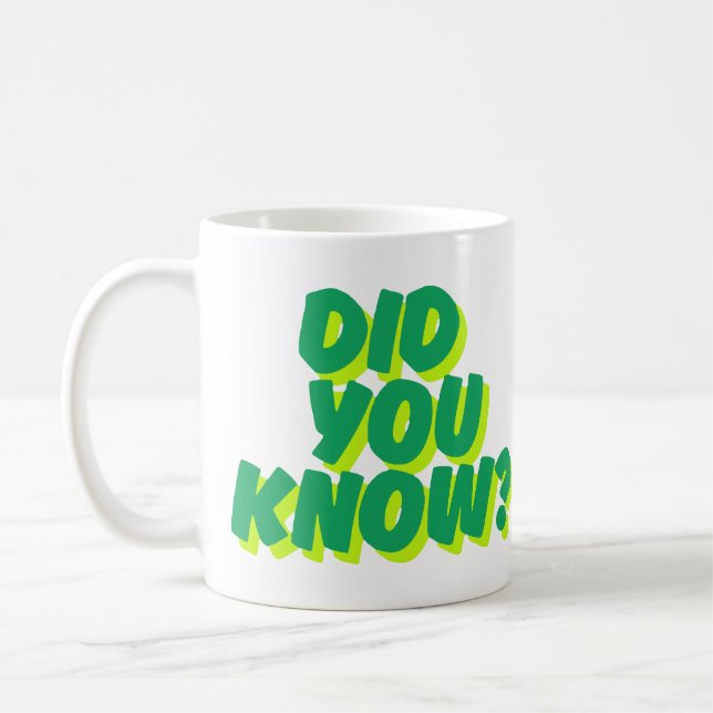 Wussten Sie? Inspirierende Zitat-Kaffeetasse Kaffeetasse (Links)