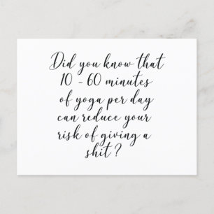 Wusstest du, dass 10 bis 60 Minuten Yoga pro Tag Postkarte