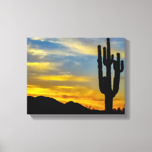 Wüste 1996-2-Arizona bei Sonnenuntergang Leinwanddruck