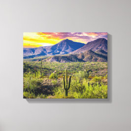 Wüste 2124-2-Arizona bei Sonnenuntergang Leinwanddruck
