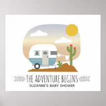 Wüste Adventure Camper Boy Baby Shower Poster