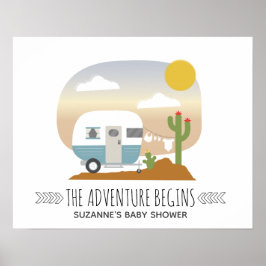 Wüste Adventure Camper Boy Baby Shower Poster