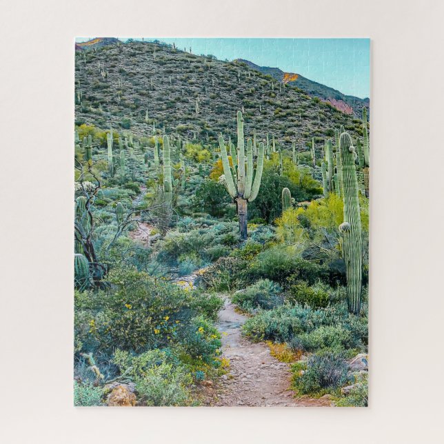 Wüste Arizona Wanderweg Saguaro Cactus Forest Puzzle (Vertikal)