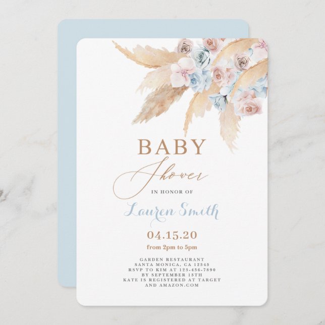 Wüste Baby Shower Boy Einladung (Vorne/Hinten)