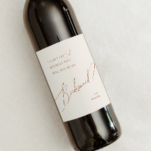 Wüste Beige Bridesmaid Vorschlag Weinetikett