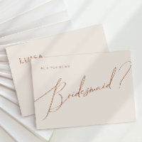 Wüste | Beige Bridesmaid Vorschlagskarte