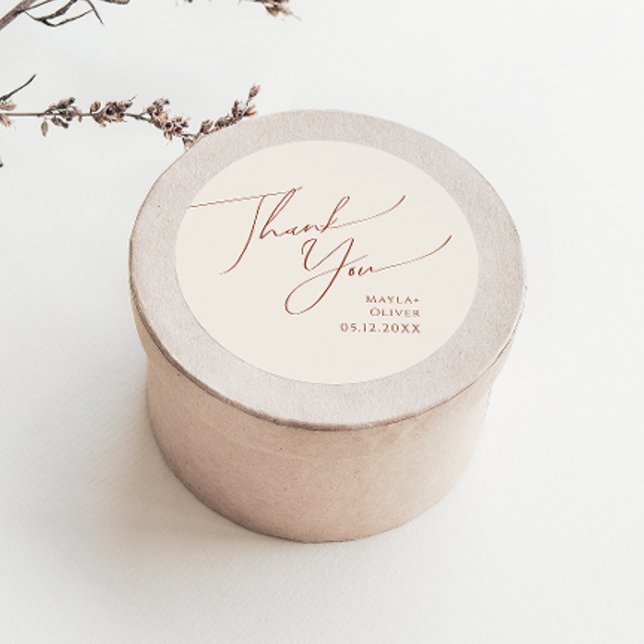 Wüste | Beige Dankeschön Gastgeschenk Hochzeit Runder Aufkleber (Von Creator hochgeladen)