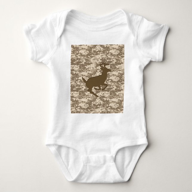 Wüste Beige Digital Camouflage Deer Camouflage Mus Baby Strampler (Vorderseite)