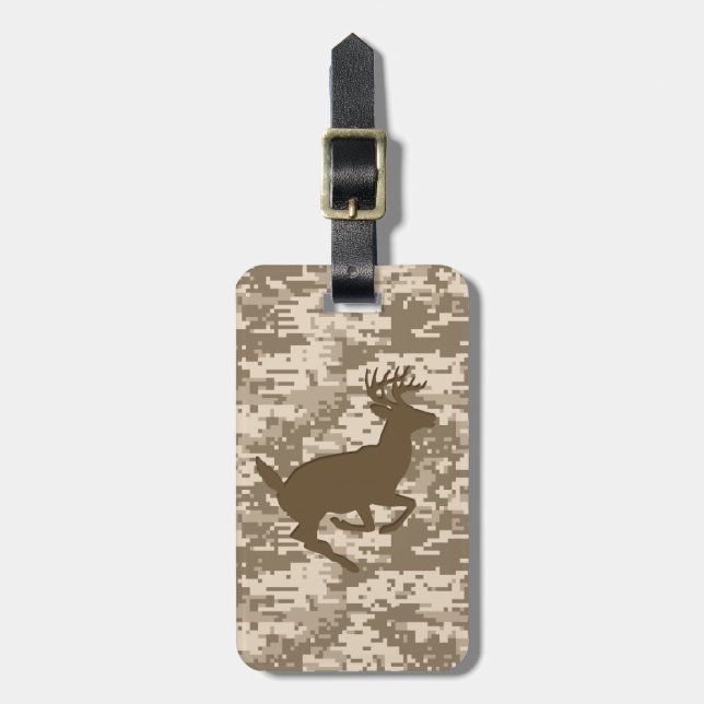 Wüste Beige Digital Camouflage Deer Camouflage Mus Gepäckanhänger (Vorderseite vertikal)