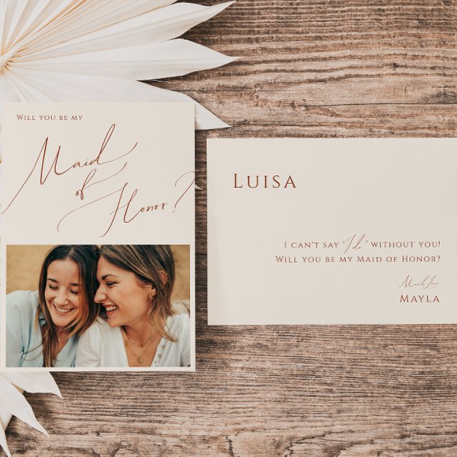 Wüste | Beige Foto Trauzeugin Card Einladung (Von Creator hochgeladen)