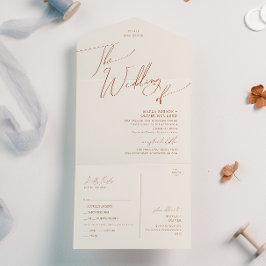 Wüste | Beige Hochzeit von Siegel und Senden All In One Einladung