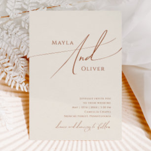 Wüste   Beige Lässige Hochzeit Einladung