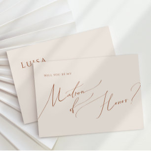 Wüste   Beige Matron of Honor Card Einladung