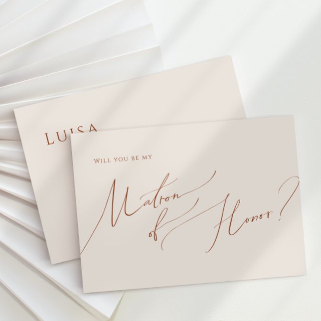 Wüste | Beige Matron of Honor Card Einladung (Von Creator hochgeladen)