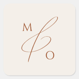 Wüste Beige Monogramm-Umschlag Aufkleber