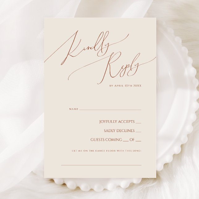 Wüste | Beige Song Request RSVP Card Karte (Von Creator hochgeladen)