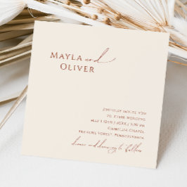 Wüste | Beige Square Wedding Einladung