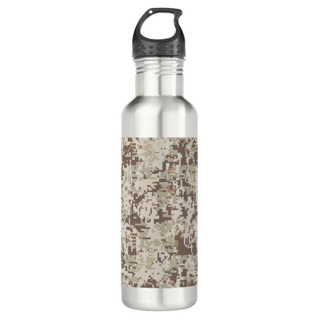Wüste Beige Style Digital Camouflage Trinkflasche (Vorderseite)