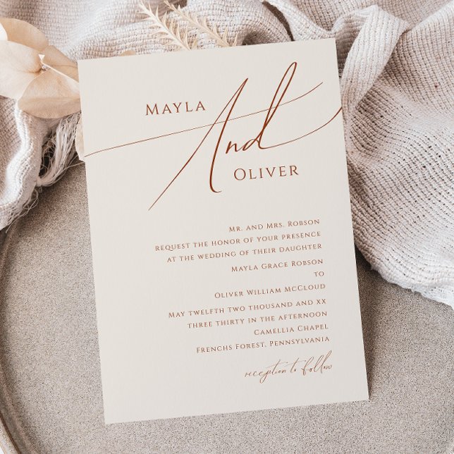 Wüste | Beige Traditionelle Hochzeit Einladung (Von Creator hochgeladen)