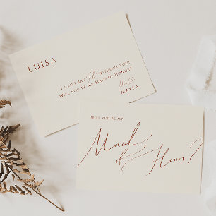 Wüste Beige Trauzeugin Card Einladung