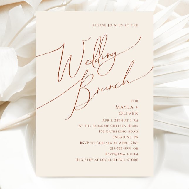 Wüste | Beige Wedding Brunch Einladung (Von Creator hochgeladen)