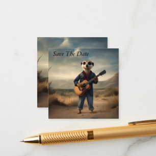 Wüste Blues: Denim Guitar Jam von Meerkat, Begleitkarte