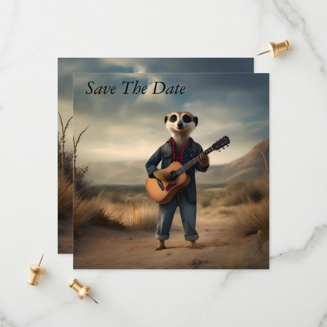 Wüste Blues: Denim Guitar Jam von Meerkat, Save The Date (Vorderseite/Rückseite Beispiel)