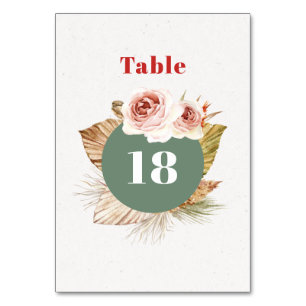 Wüste Blume boho blumenreiche Hochzeit Tischnummer
