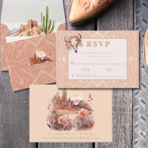 Wüste Blume Western Hochzeitskarte RSVP-Karte RSVP Karte