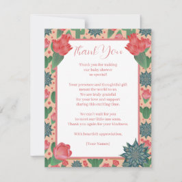 Wüste Blush Pink Bläserndusche Dankeskarte