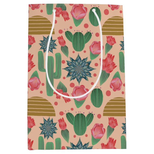 Wüste Blush Pink Bläserndusche Mittlere Geschenktüte (Vorderseite)