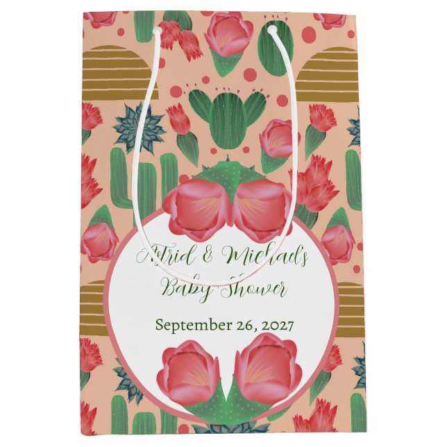 Wüste Blush Pink Bläserndusche Mittlere Geschenktüte (Vorderseite)