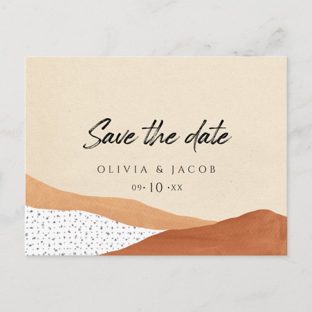 Wüste | Boho Save the Date Karte (Vorderseite)