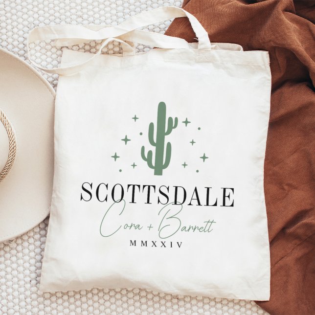 Wüste Cactus Hochzeit in Urlaubsort Willkommen Tragetasche (Desert cactus destination wedding totes)
