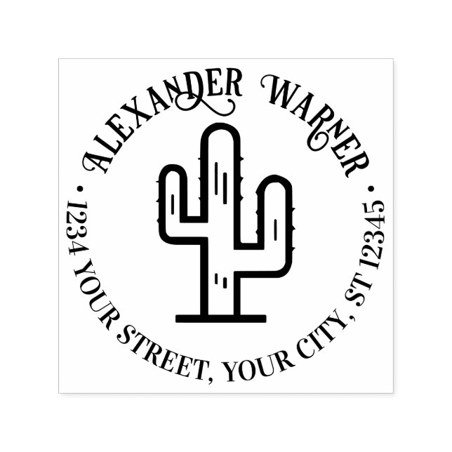 Wüste Cactus Name Rücksendeadresse Permastempel (Design)