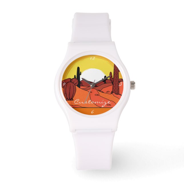 Wüste Cactus Sunset Thunder_Cove Armbanduhr (Vorderseite)