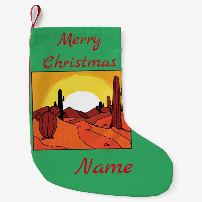 Wüste Cactus Sunset Thunder_Cove Kleiner Weihnachtsstrumpf (Vorderseite)