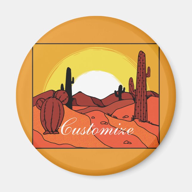Wüste Cactus Sunset Thunder_Cove Magnet (Vorne)