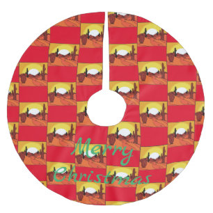Wüste Cactus Sunset Thunder_Cove Polyester Weihnachtsbaumdecke