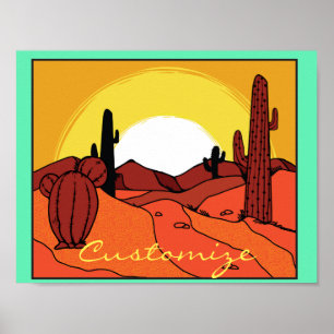 Wüste Cactus Sunset Thunder_Cove Poster